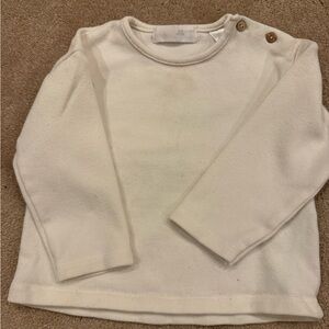 Zara Cream Long-Sleeve Knit Top with Shoulder Buttons